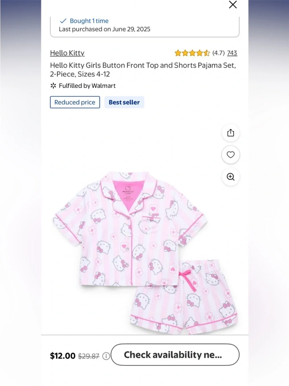Hello Kitty Girls’ (6) Clothes